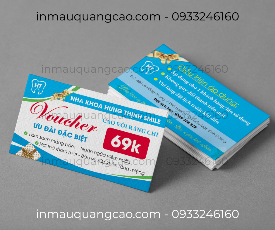 Mẫu phiếu giảm giá nha khoa - in phiếu giảm giá tại Bình Dương TPHCM